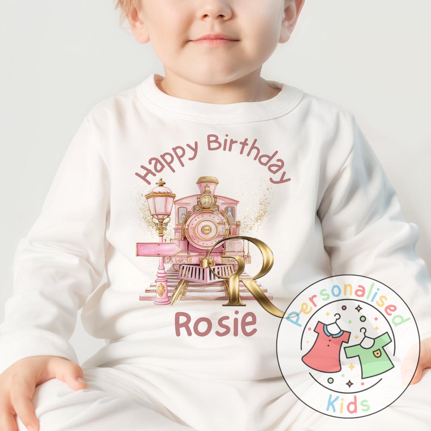 Personalized Pink Express Train Pyjamas β All Aboard for Sweet Dreams!