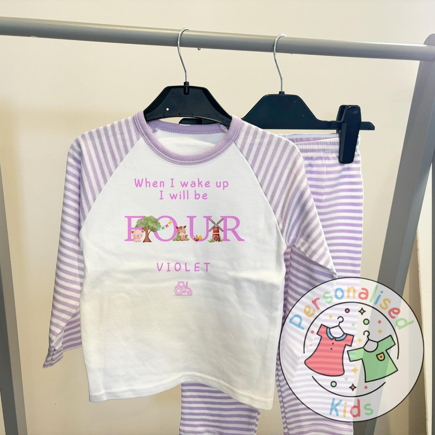 Personalized Farm Animal Birthday Pyjamas – Perfect for Little Farmers!