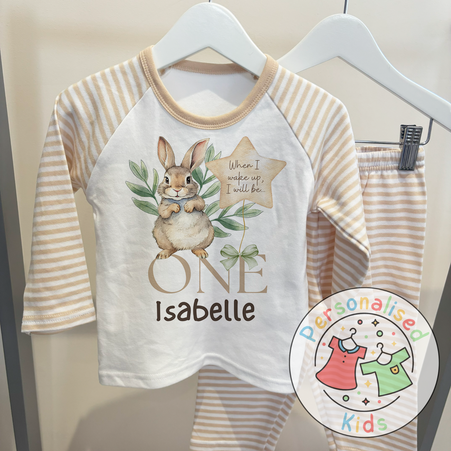 Personalized Woodland Bunny Pyjamas – Soft, Sweet & Perfect for Little Dreamers