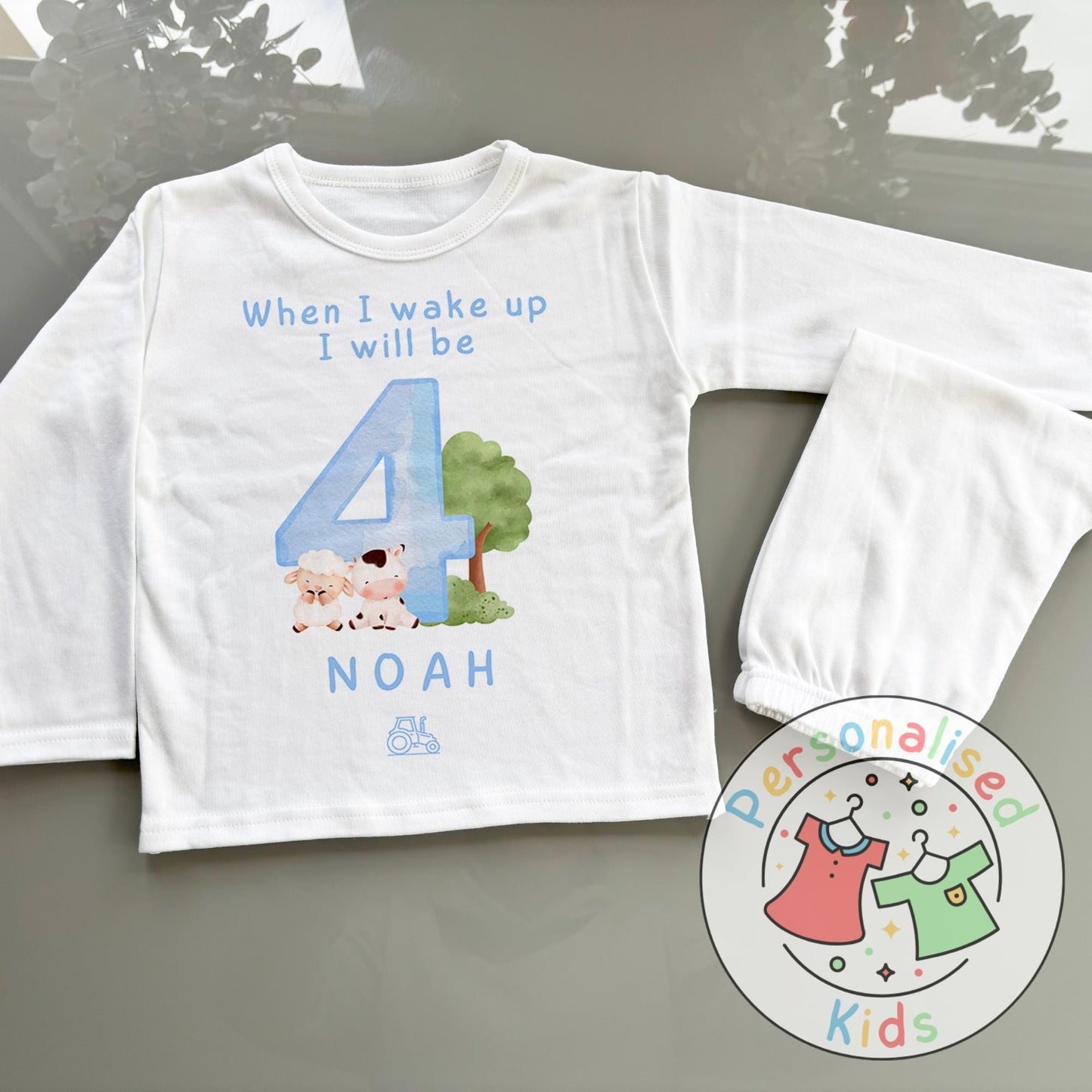 Personalized Farm Animal Birthday Pyjamas – Perfect for Little Farmers!