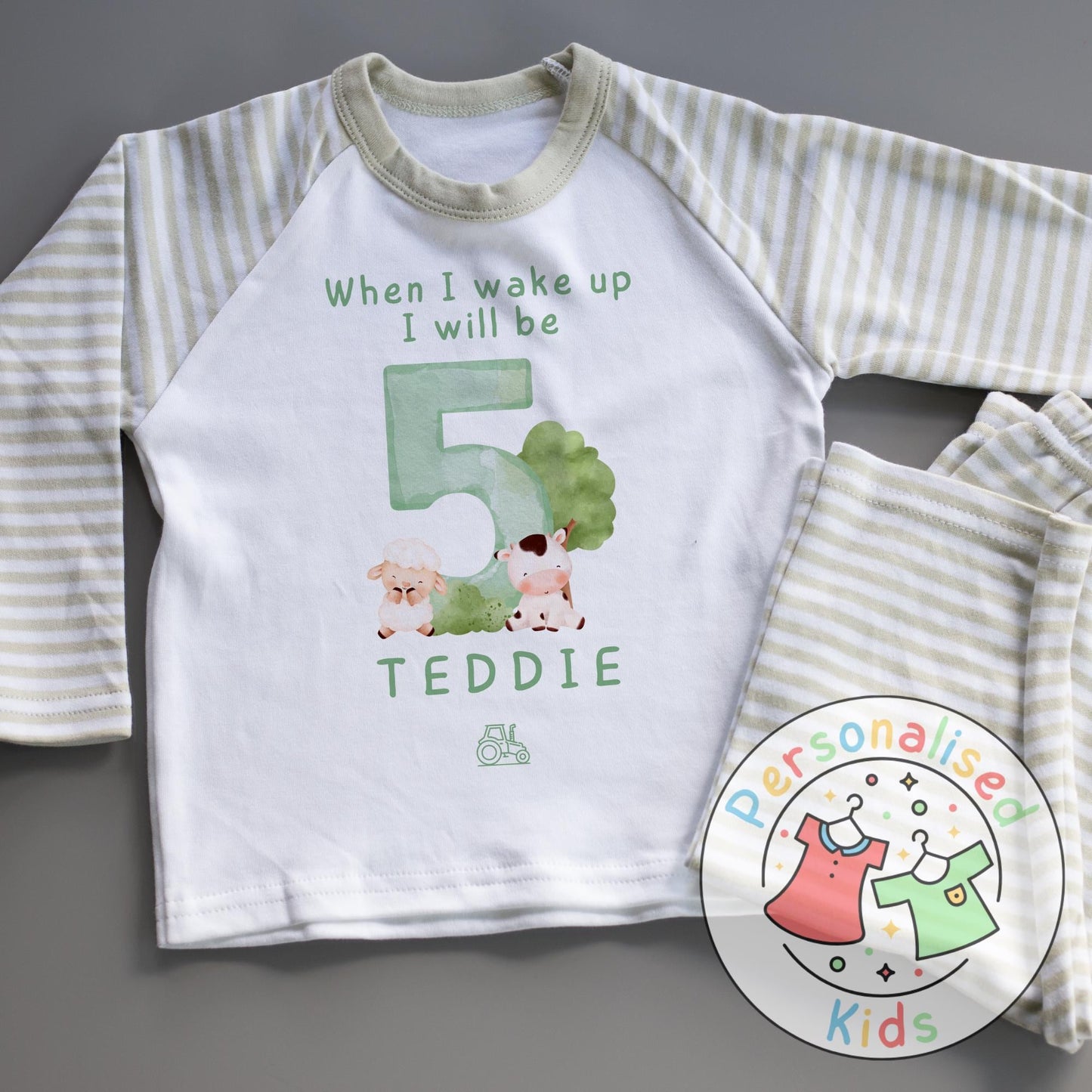 Personalized Farm Animal Birthday Pyjamas – Perfect for Little Farmers!