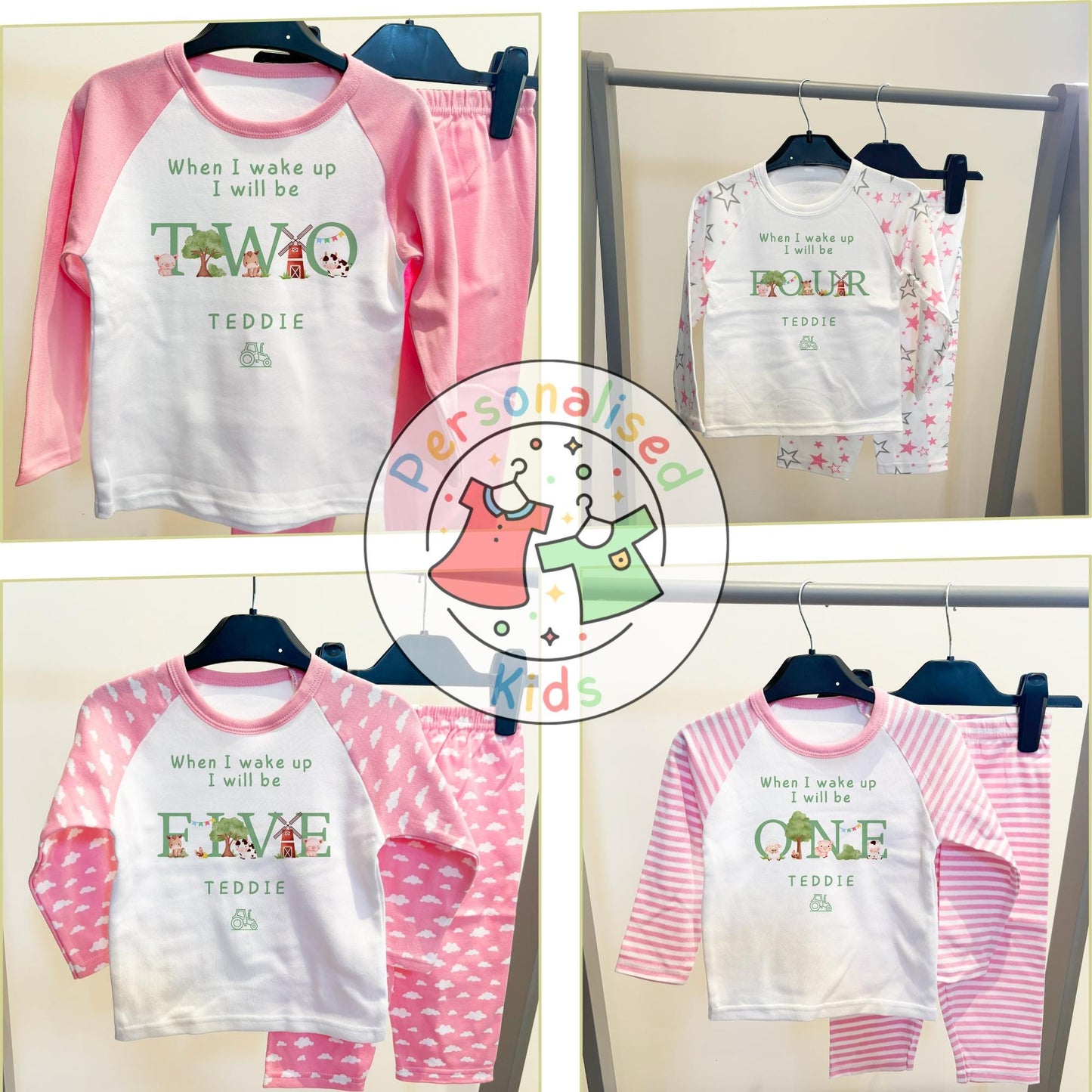Personalized Farm Animal Birthday Pyjamas – Perfect for Little Farmers!