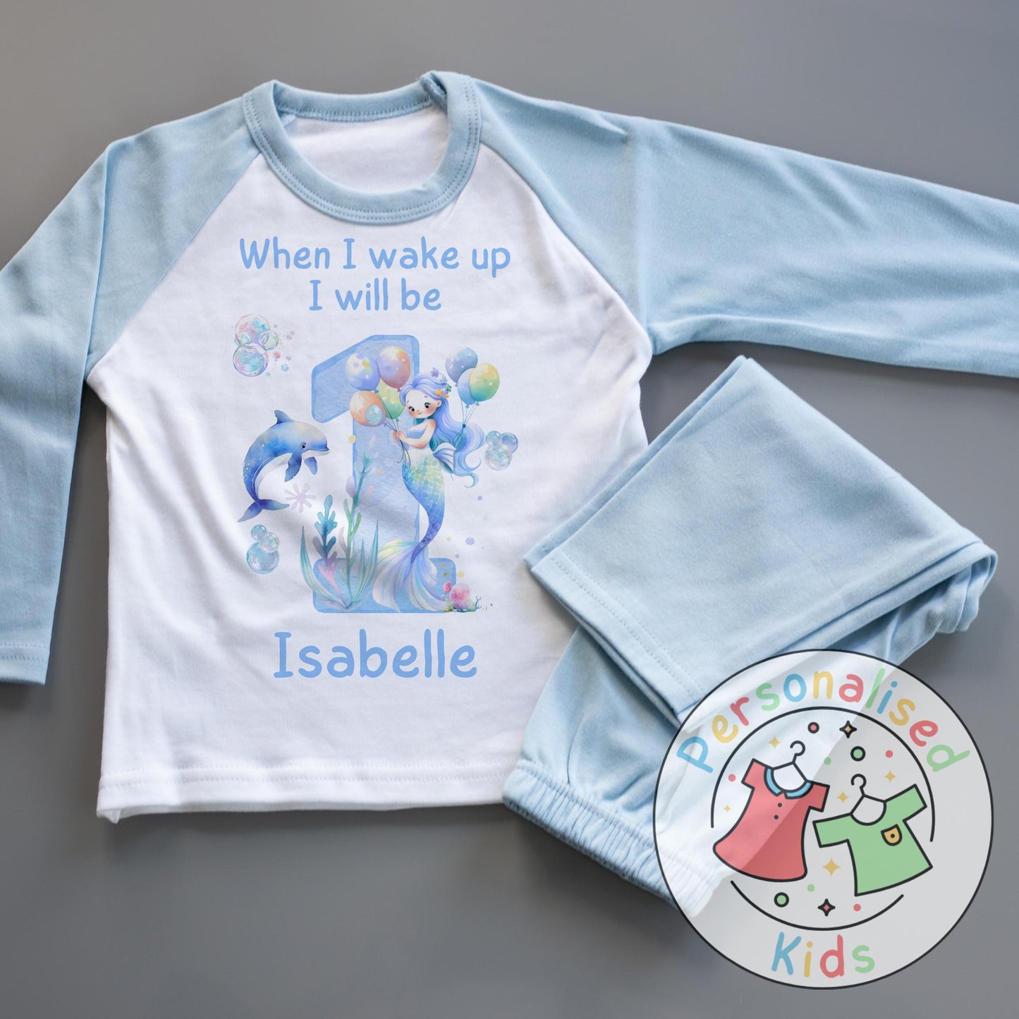 Personalized Mermaid Birthday Pyjamas β Magical Dreams for Your Little Mermaid!