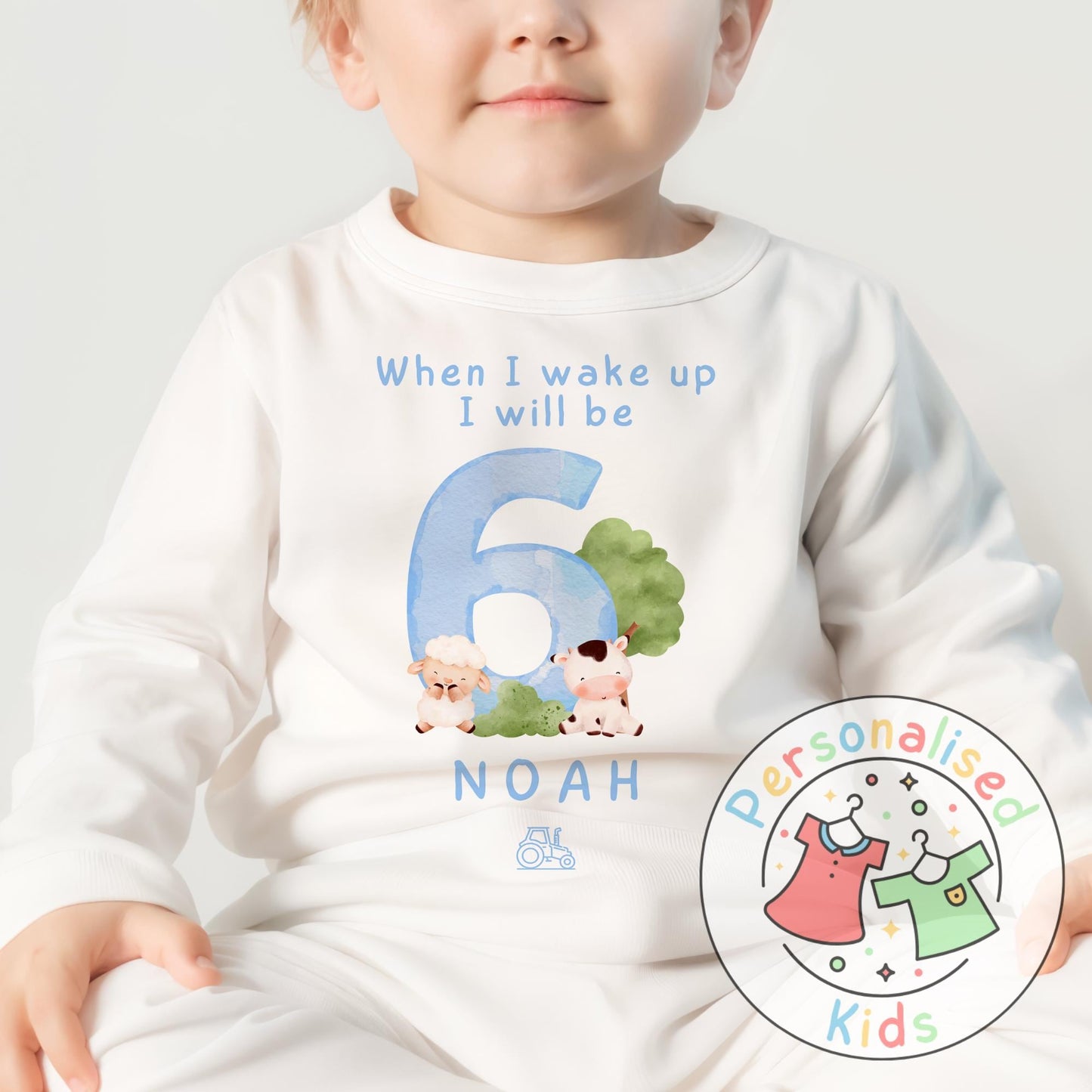 Personalized Farm Animal Birthday Pyjamas – Perfect for Little Farmers!