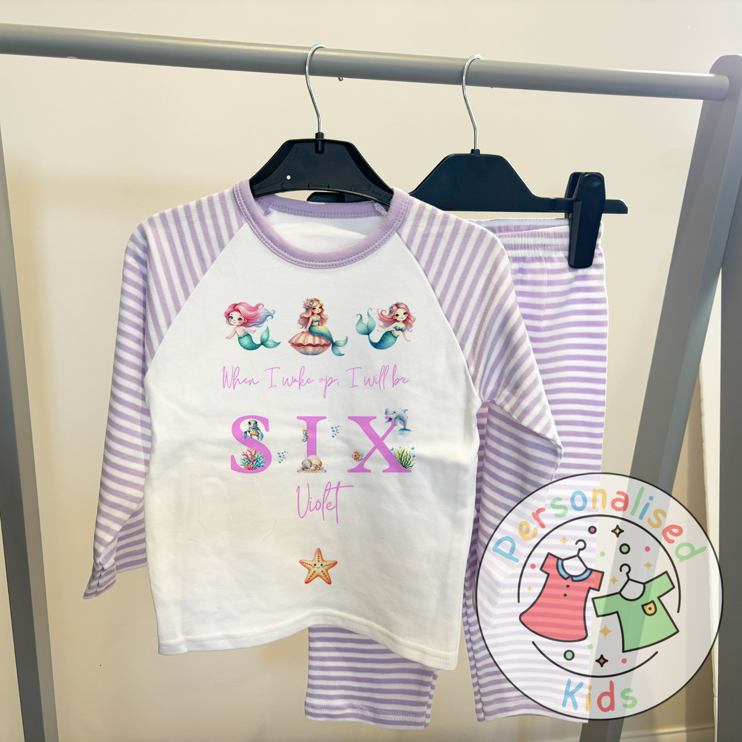 Personalised Mermaid Birthday Pyjamas – “When I Wake Up, I Will Be” Design