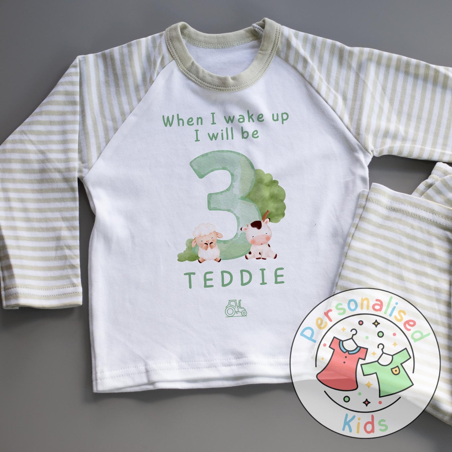 Personalized Farm Animal Birthday Pyjamas – Perfect for Little Farmers!