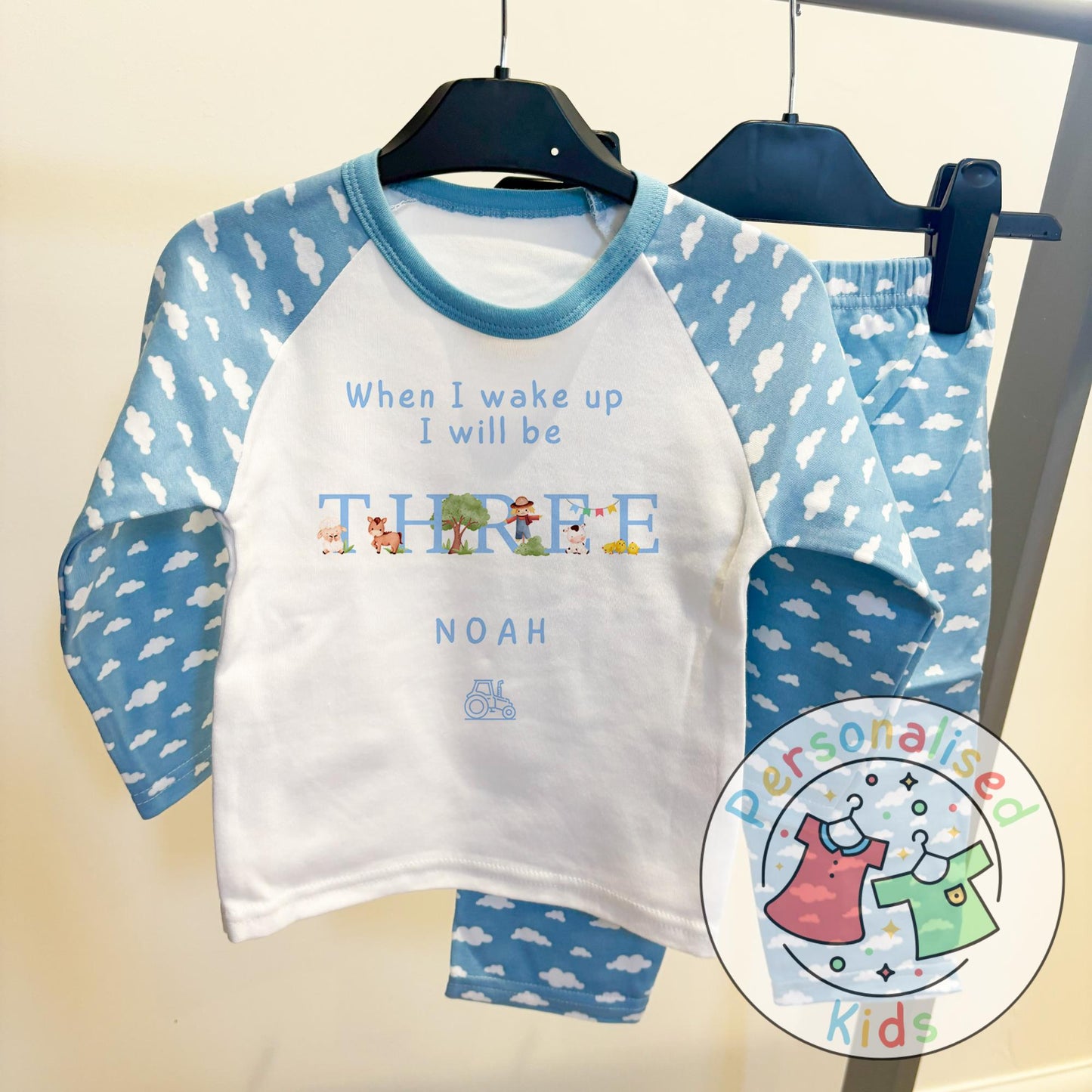 Personalized Farm Animal Birthday Pyjamas – Perfect for Little Farmers!