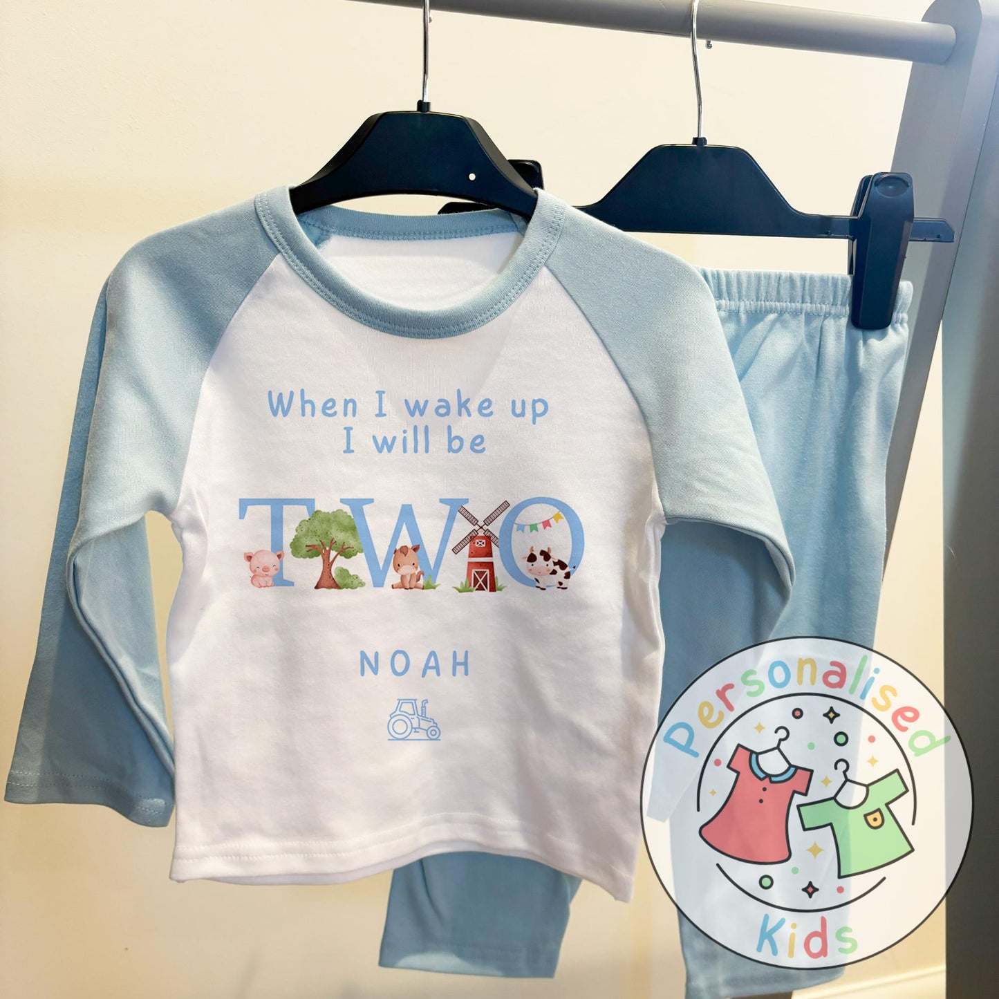 Personalized Farm Animal Birthday Pyjamas – Perfect for Little Farmers!