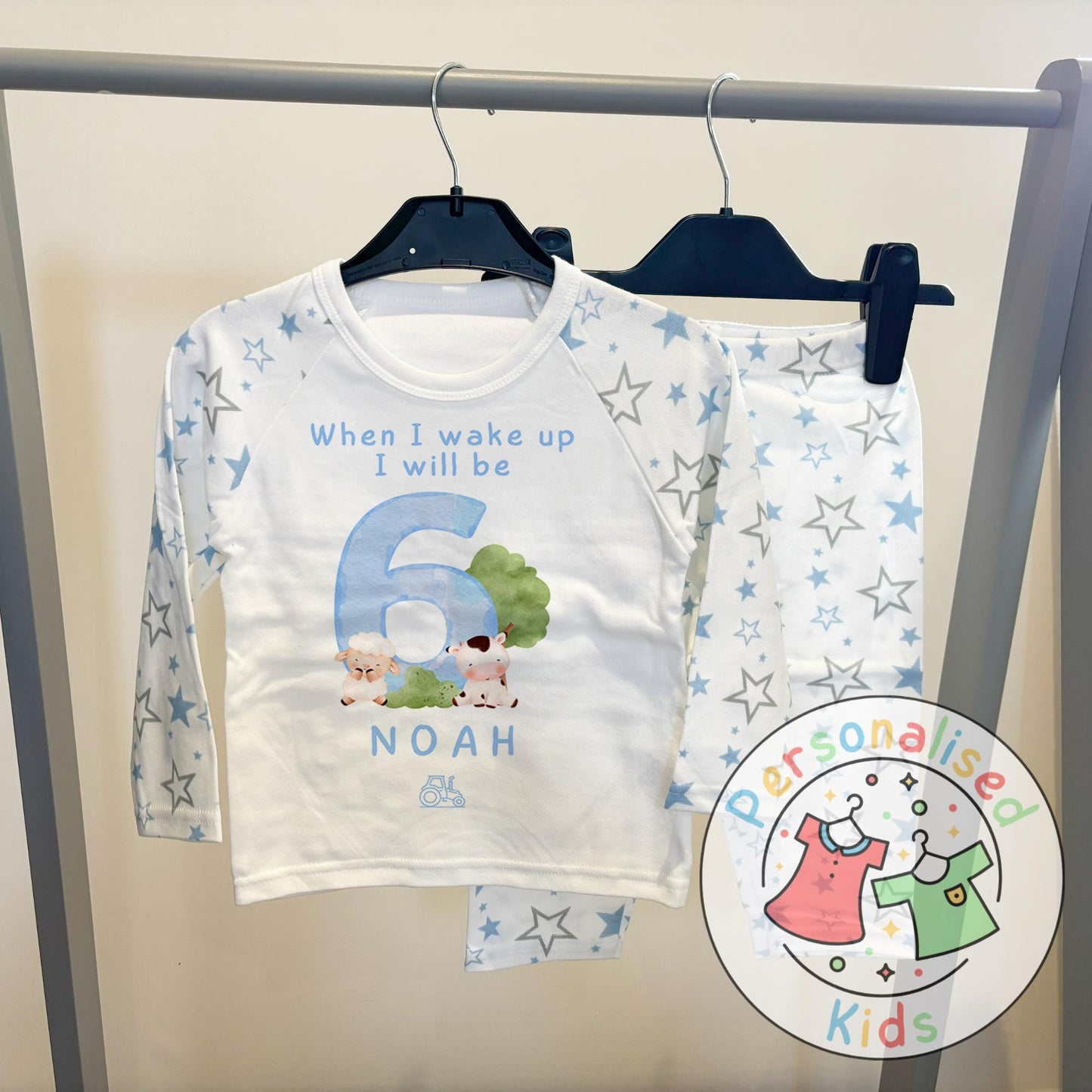 Personalized Farm Animal Birthday Pyjamas – Perfect for Little Farmers!