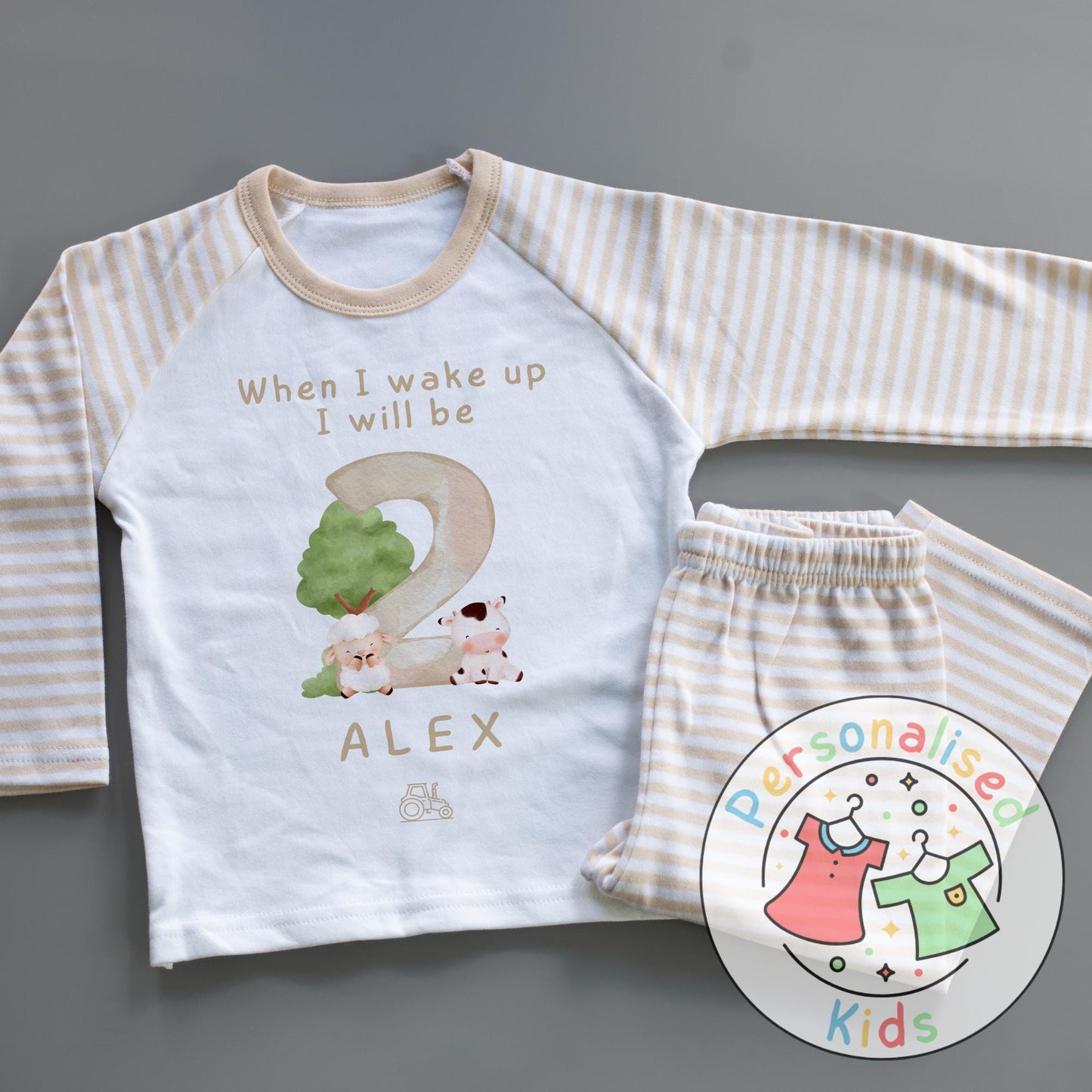 Personalized Farm Animal Birthday Pyjamas – Perfect for Little Farmers!