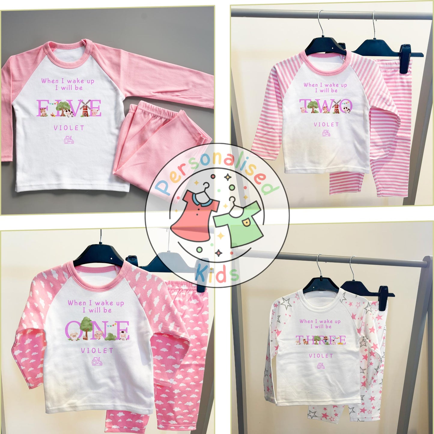 Personalized Farm Animal Birthday Pyjamas – Perfect for Little Farmers!