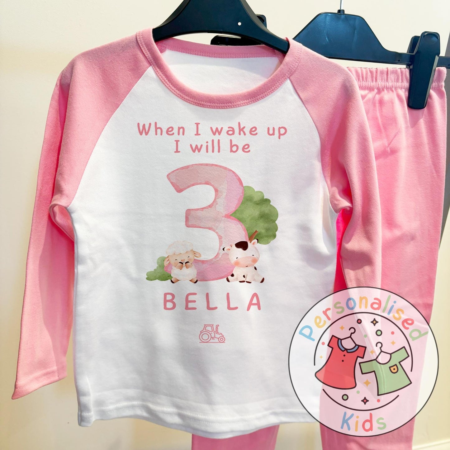 Personalized Farm Animal Birthday Pyjamas – Perfect for Little Farmers!