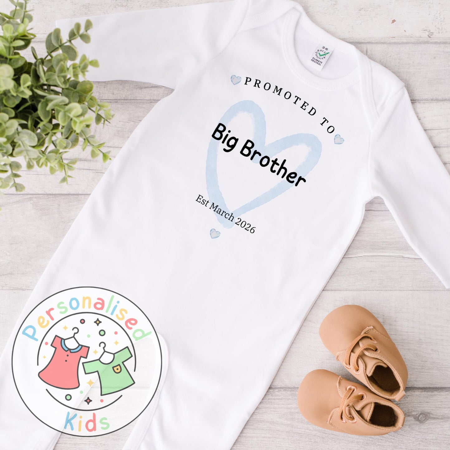 Celebrate the sweetest promotion with our adorable "Promoted to Big Sister" and "Promoted to Big Brother" outfits – perfect for pregnancy announcements, sibling reveal photos, or a thoughtful gift for the newest big sibling!