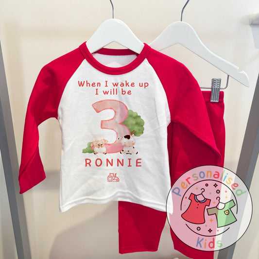 Personalized Farm Animal Birthday Pyjamas – Perfect for Little Farmers!