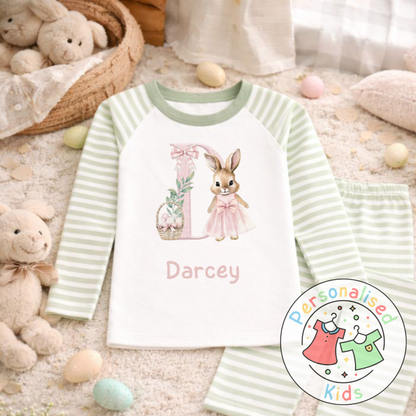 Personalised Easter Bunny Initial Pyjama Set, PE001