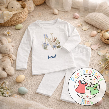 Personalised Initial Bunny Pyjama Set (Custom Name) | BE005