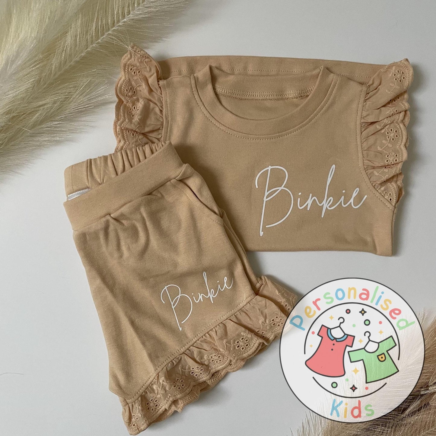 Adorable Girls Frilly Anglaise Summer Sets