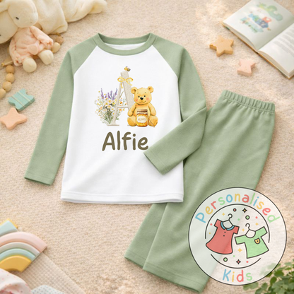 Personalised Honey Bear Kids Pyjamas HB001
