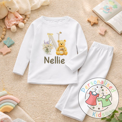 Personalised Honey Bear Kids Pyjamas HB001
