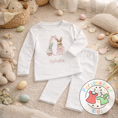 Personalised Easter Bunny Initial Pyjama Set, PE001