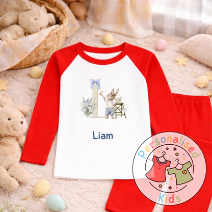 Personalised Initial Bunny Pyjama Set (Custom Name) | BE005