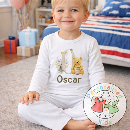 Personalised Honey Bear Kids Pyjamas HB001