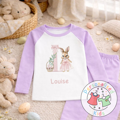 Personalised Easter Bunny Initial Pyjama Set, PE001