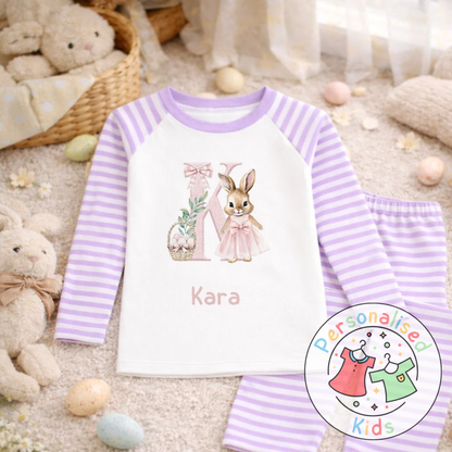 Personalised Easter Bunny Initial Pyjama Set, PE001
