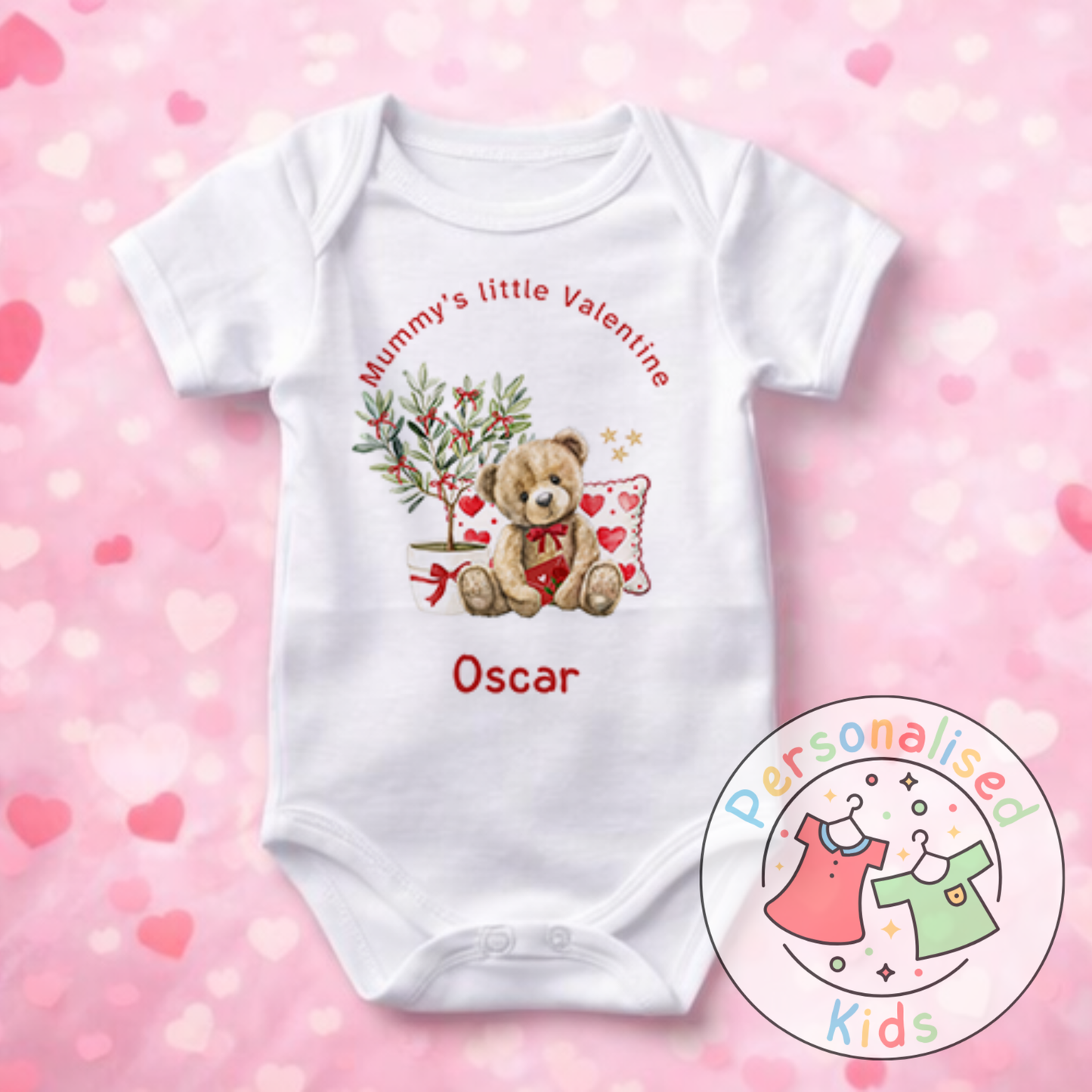 Personalised Valentine’s Baby Grow, T-Shirt, Bodysuit or Romper V005