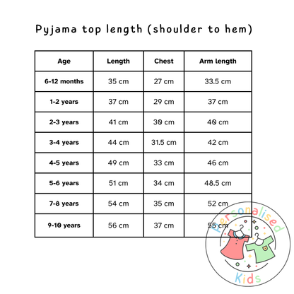 Personalised Mother’s Day Kids Pyjamas | Happy Mother’s Day | Custom Names MD001