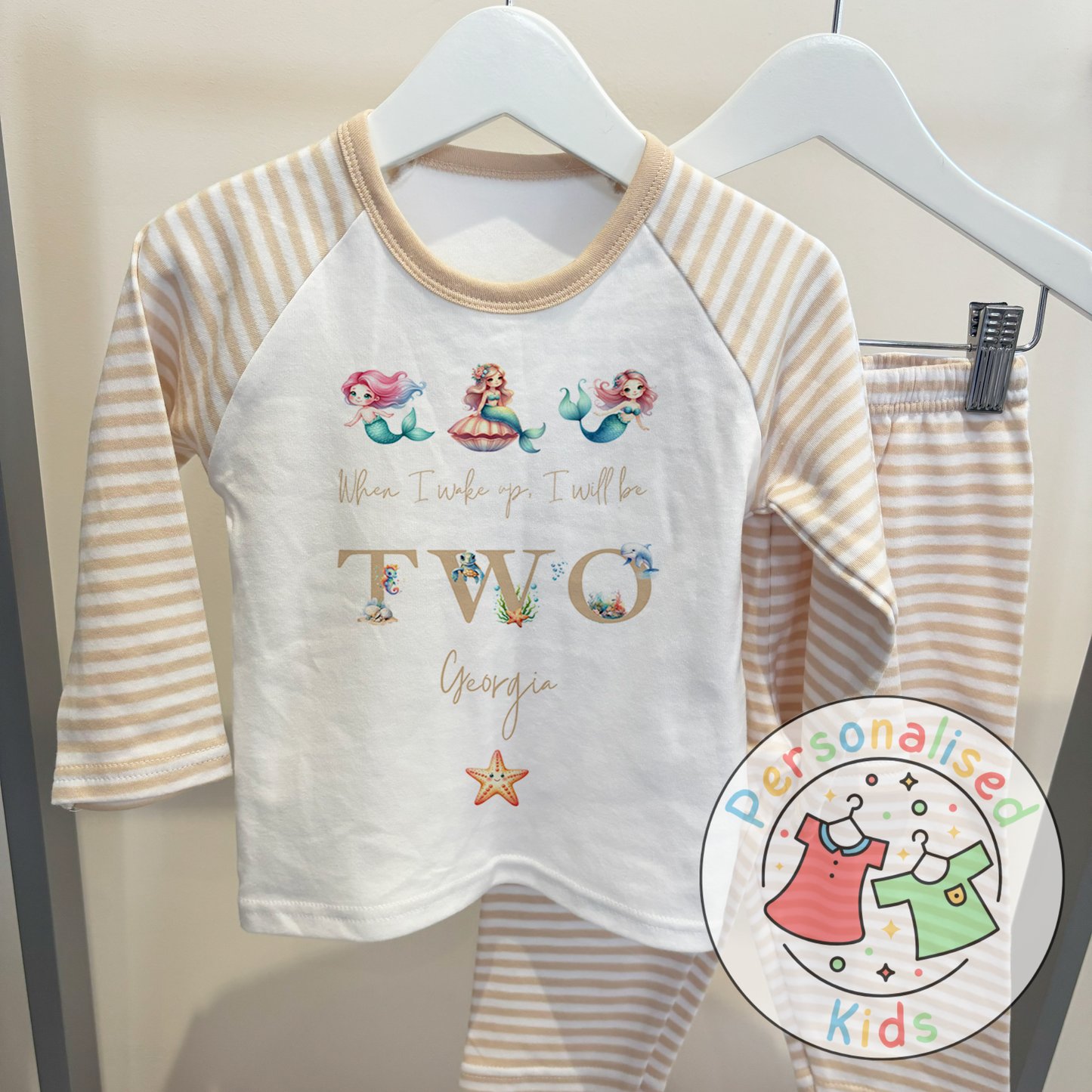 Personalised Mermaid Birthday Pyjamas – “When I Wake Up, I Will Be” Design
