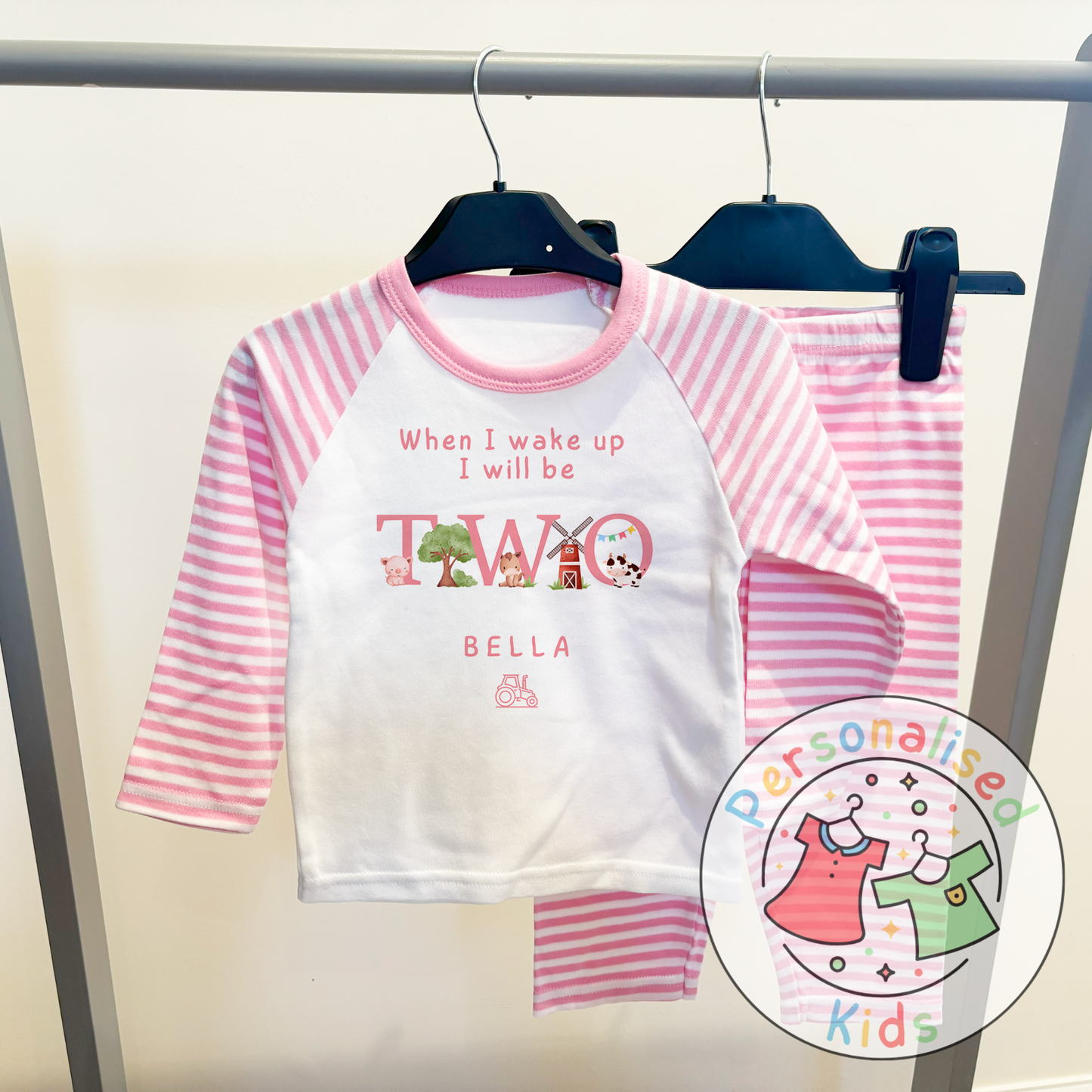Personalized Farm Animal Birthday Pyjamas – Perfect for Little Farmers!
