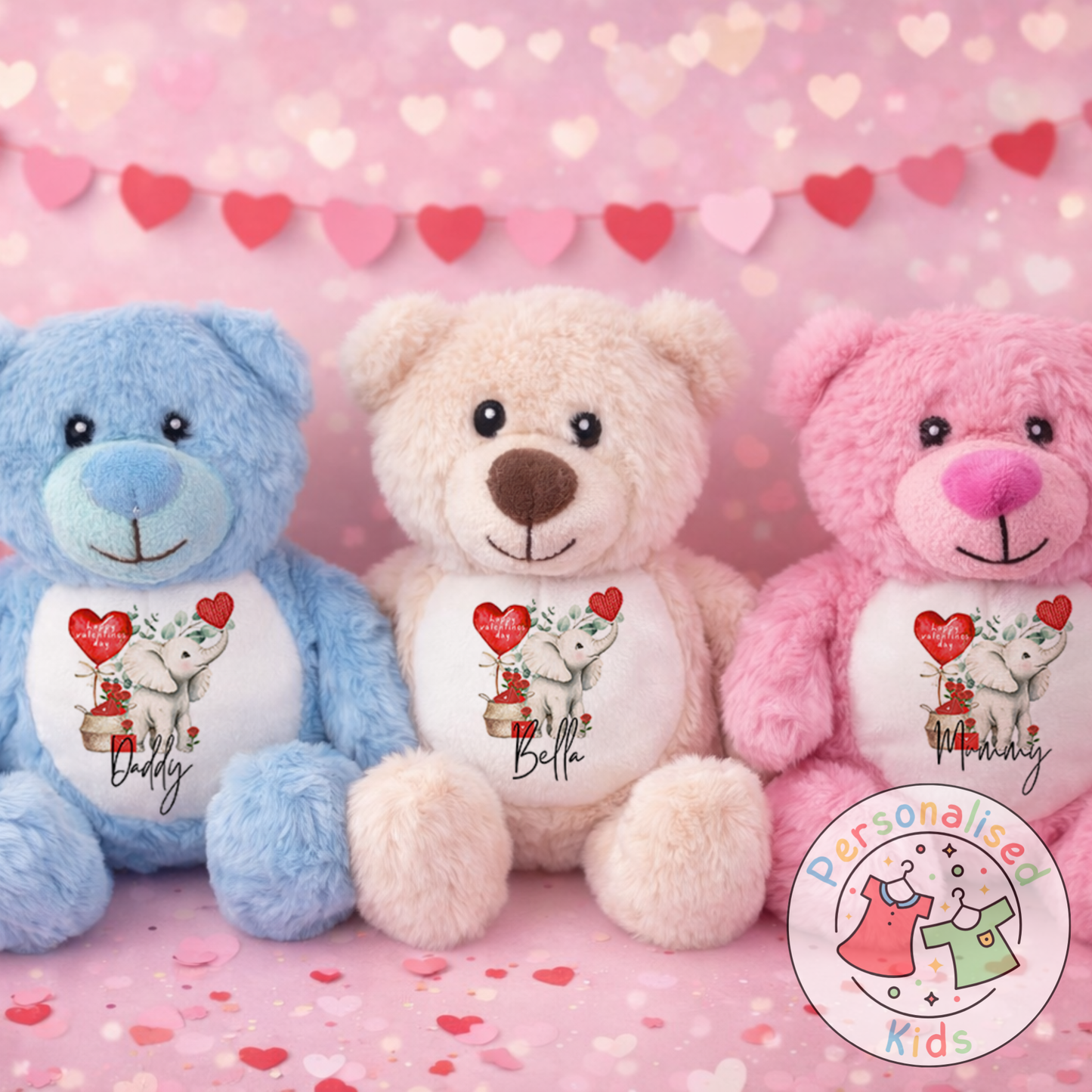 Personalised Valentine’s Teddy Bear – Custom Name Plush Gift V039