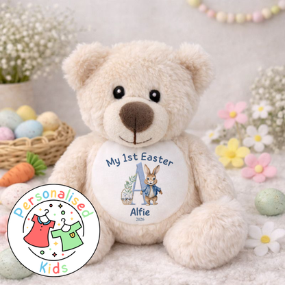 My 1st Easter Personalised Teddy Bear - Bunny Initial Design BE004