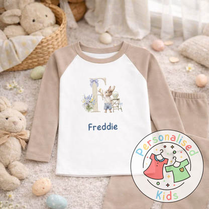 Personalised Initial Bunny Pyjama Set (Custom Name) | BE005