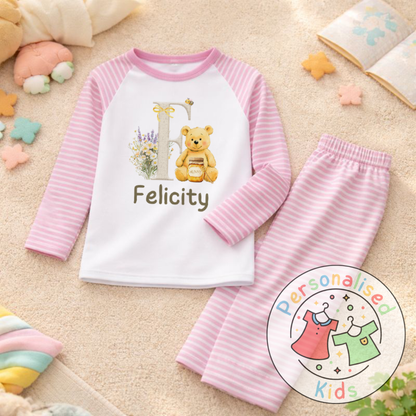 Personalised Honey Bear Kids Pyjamas HB001