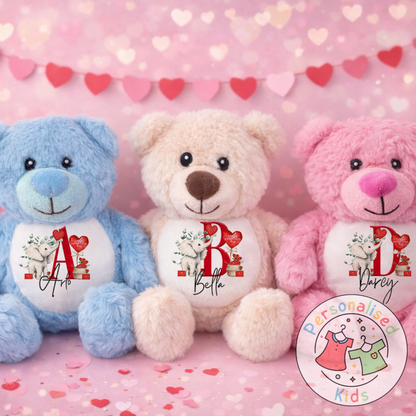 Personalised Valentine’s Teddy Bear – Custom Name Plush Gift V038