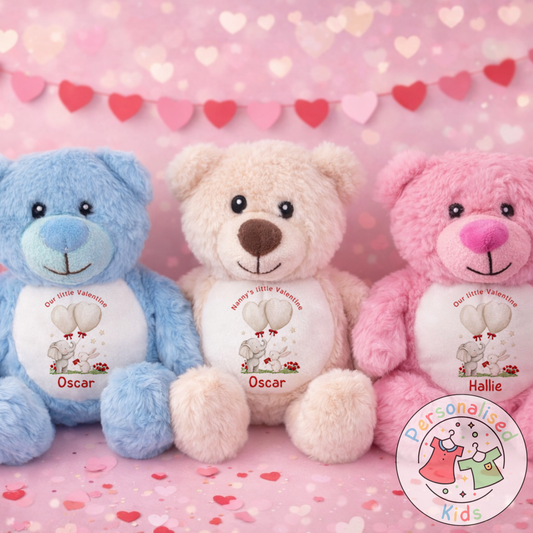 Personalised Valentine’s Teddy Bear – Custom Name Plush Gift V032