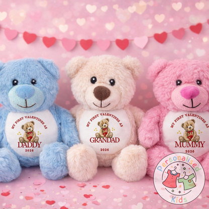 Personalised “My First Valentine’s” Teddy Bear – Custom Name Keepsake Plush Gift V051