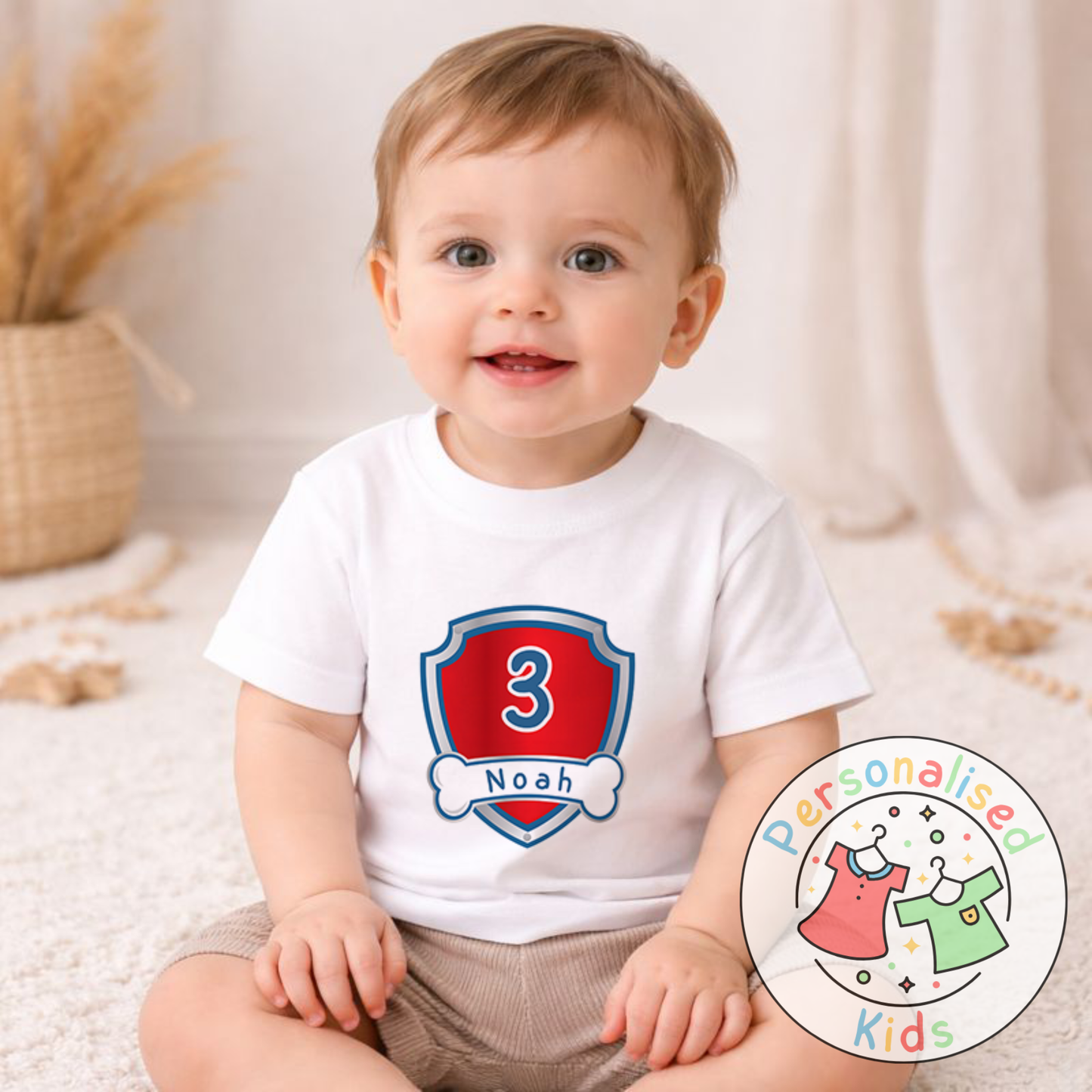 Personalised Birthday Number T-Shirt – Custom Name & Age Outfit