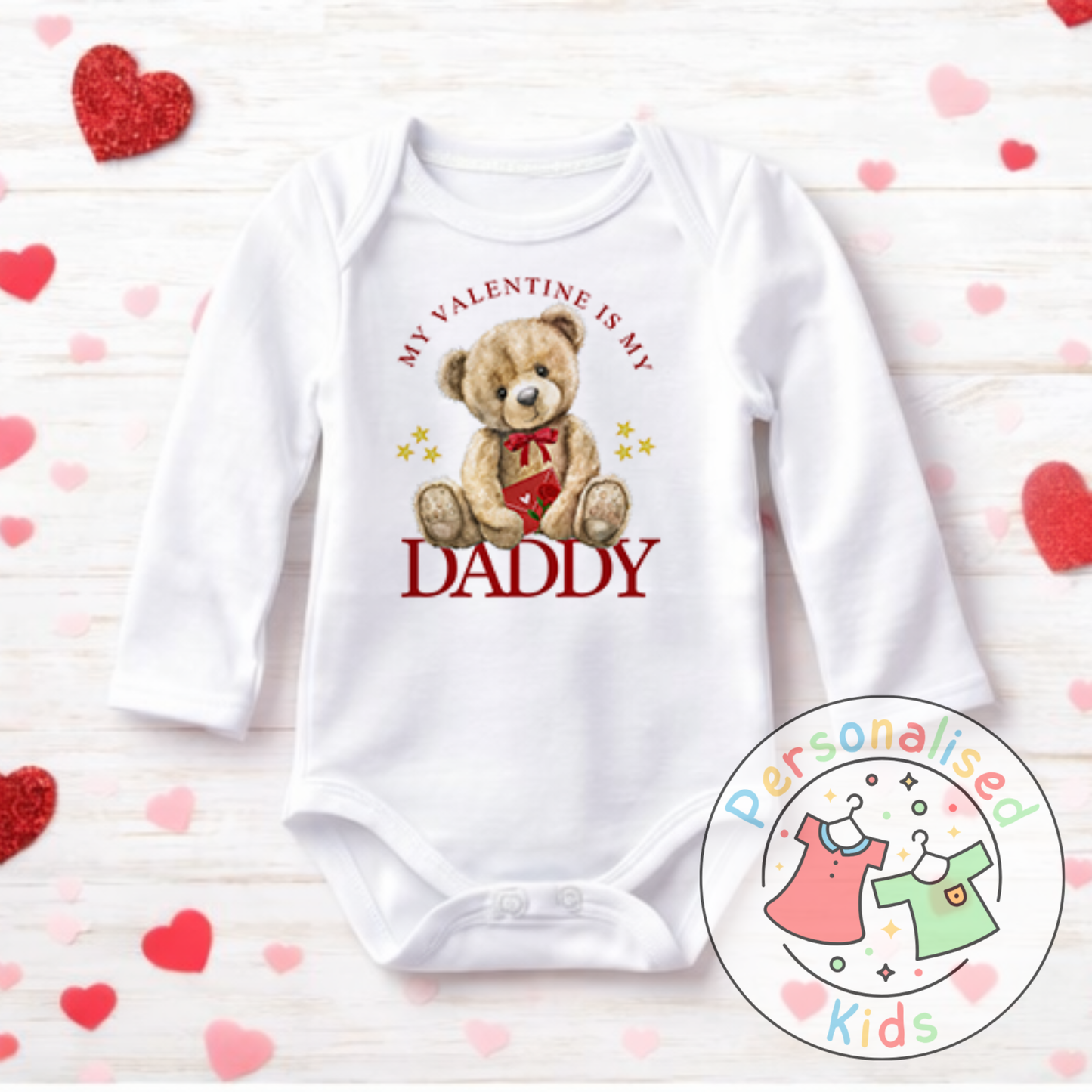 Personalised Valentine’s Baby Grow, T-Shirt, Bodysuit or Romper V011
