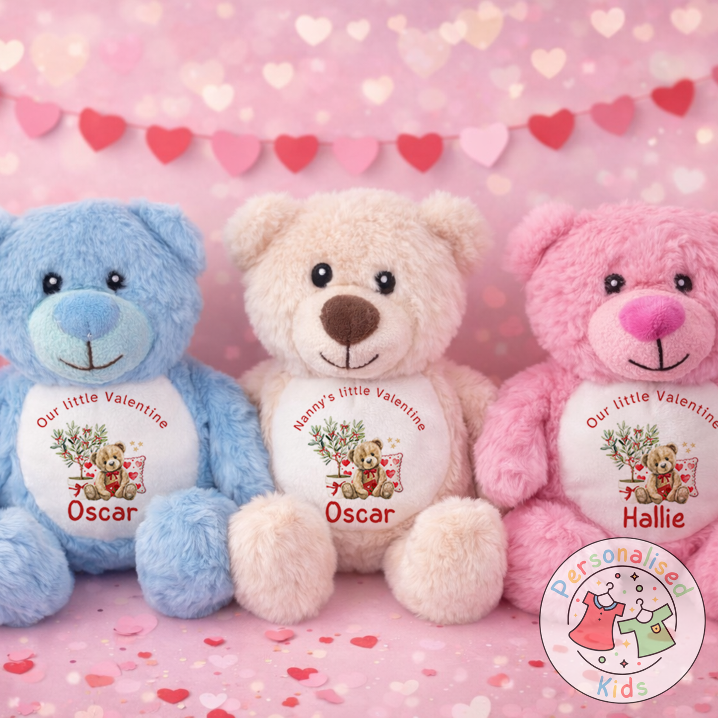 Personalised Valentine’s Teddy Bear – Custom Name Plush Gift V031