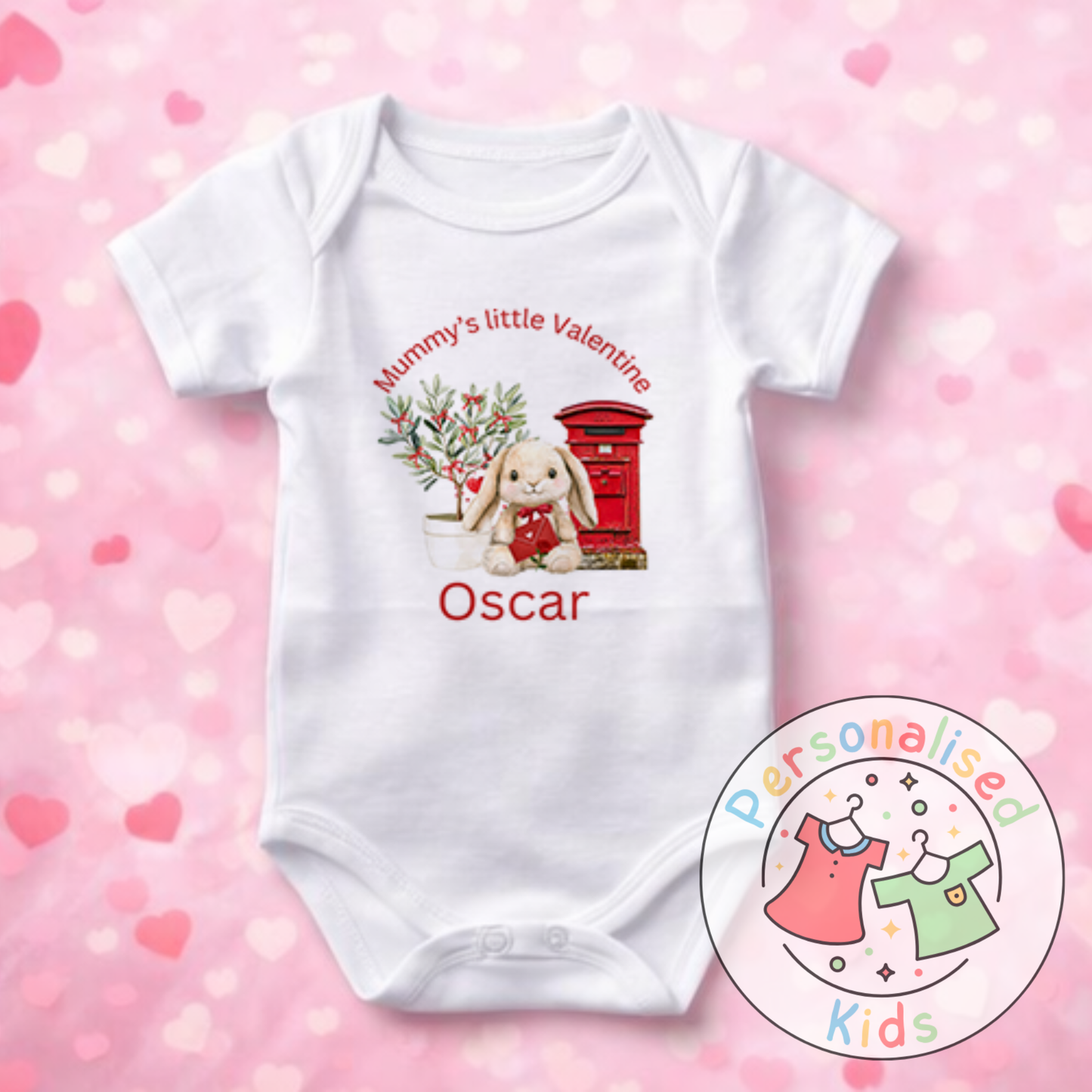 Personalised Valentine’s Baby Grow, T-Shirt, Bodysuit or Romper V009