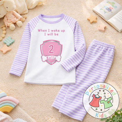 Personalised "When I Wake Up, I Will Be" Birthday Pyjamas – Custom Age & Name PP001