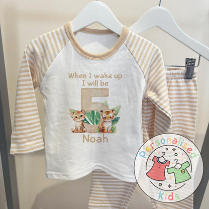 Personalized Safari Animal Birthday Pyjamas – Cute & Comfy for Your Little Explorer!