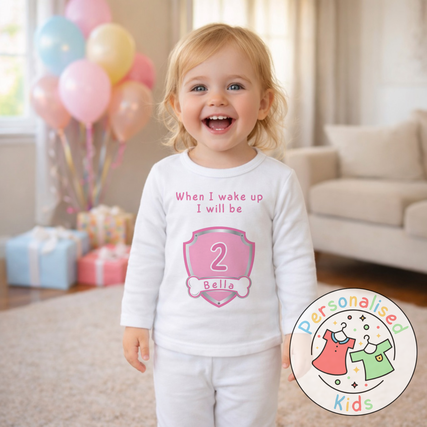 Personalised "When I Wake Up, I Will Be" Birthday Pyjamas – Custom Age & Name PP001