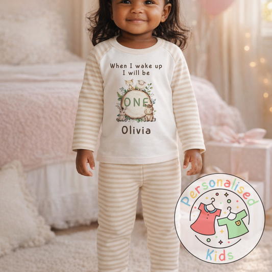 Personalised Woodland “When I Wake Up I Will Be…” Birthday Pyjamas (Name & Age) | AW001