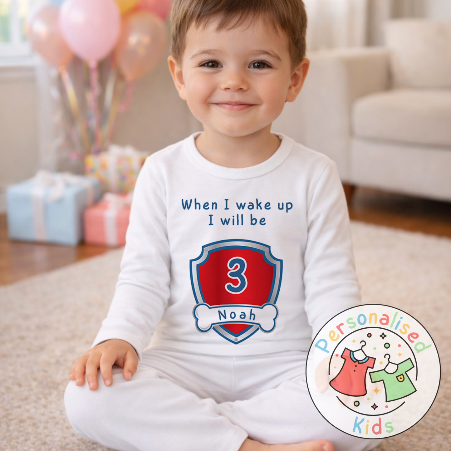 Personalised "When I Wake Up, I Will Be" Birthday Pyjamas – Custom Age & Name PP001