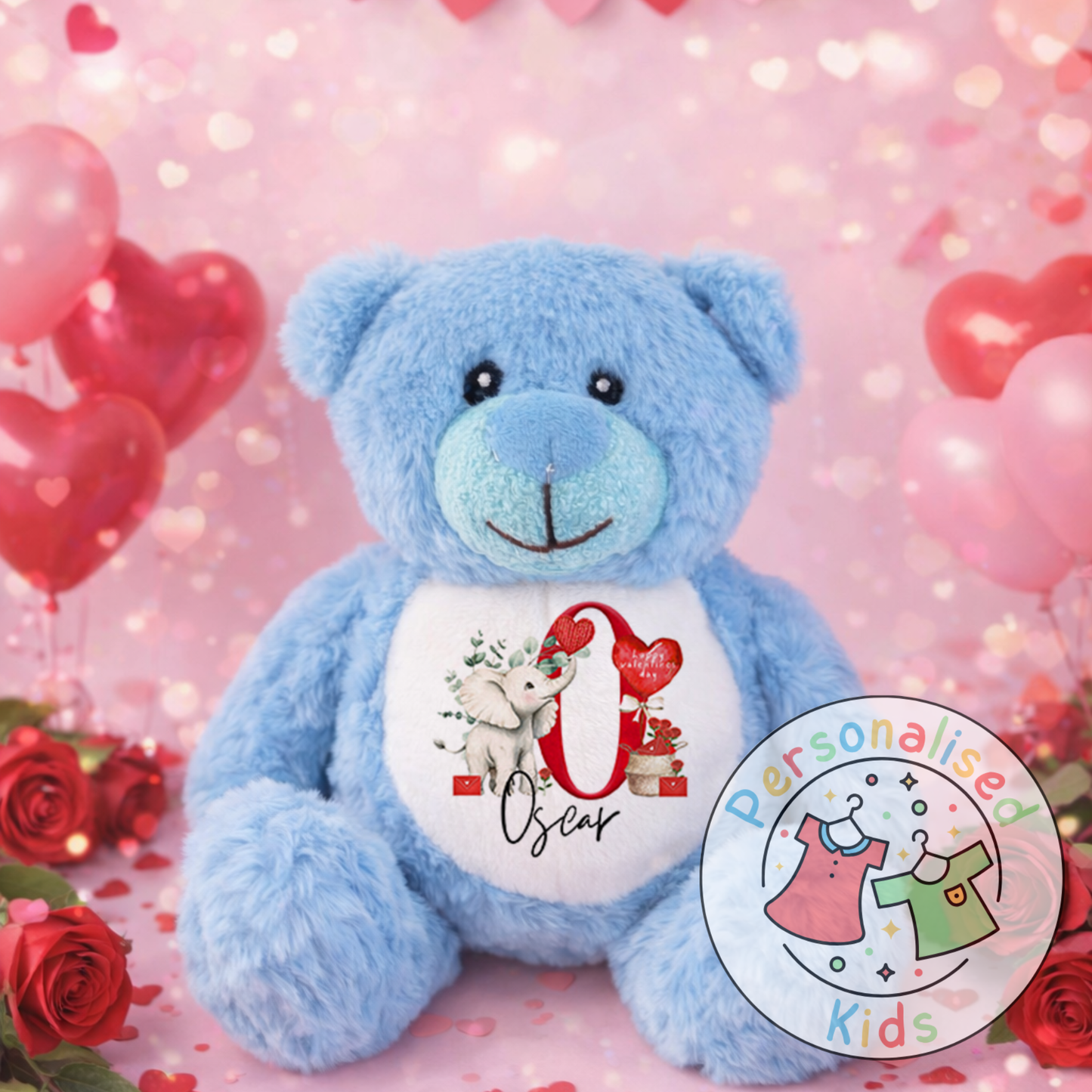 Personalised Valentine’s Teddy Bear – Custom Name Plush Gift V038
