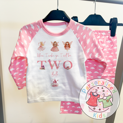 Personalised Fairy Birthday Pyjamas – “When I Wake Up, I Will Be” Design